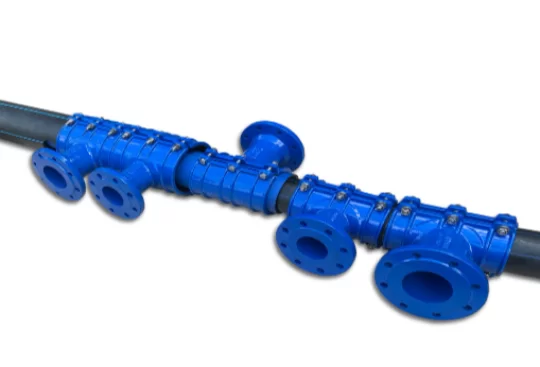 obejma do nawiercania z odejściem kołnierzowym na rury PE i PCV